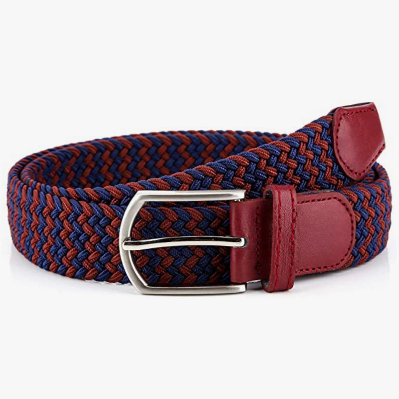 Criniēre Elastic Braided Belts - Navy & Maroon