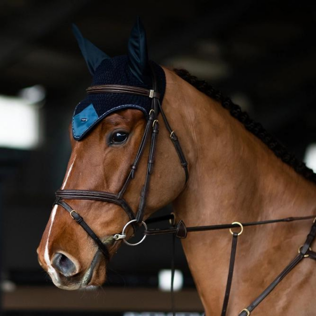 Equestrian Stockholm Ear Bonnet - Blue Meadow