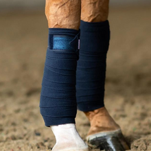 Load image into Gallery viewer, Equestrian Stockholm Bandages - Blue Meadow Glimmer
