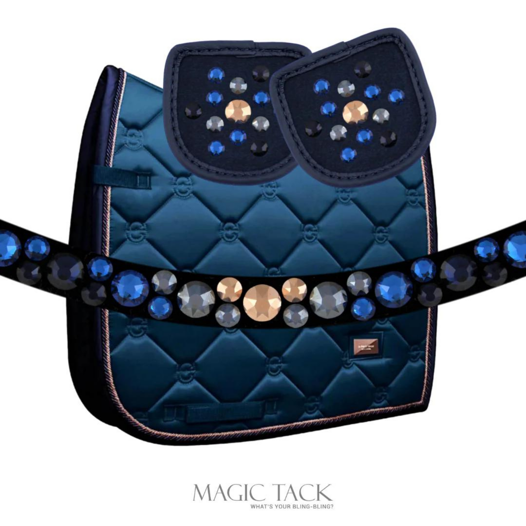 MagicTack Curved Browband - Monaco Blue