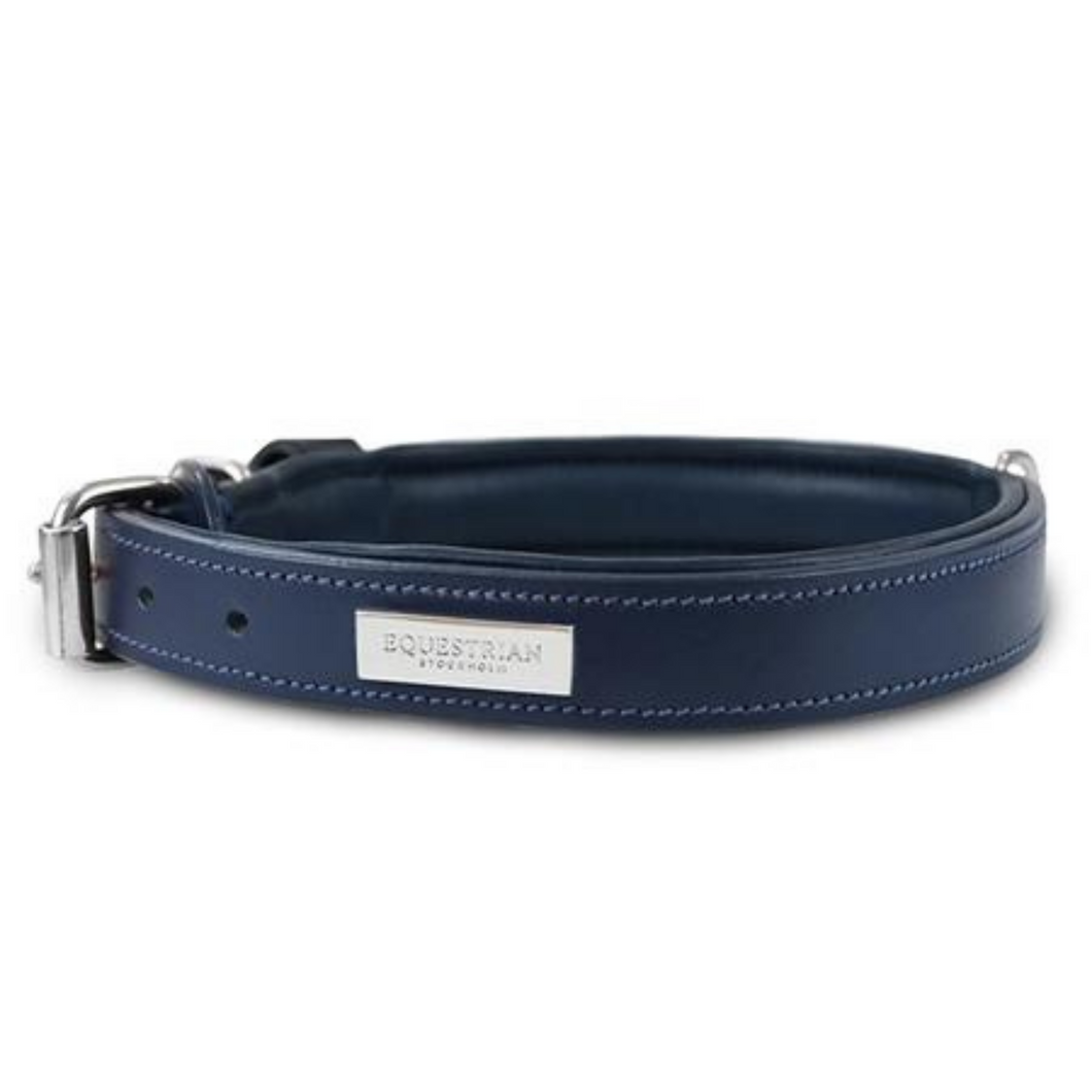 Equestrian Stockholm Dog Collar - Midnight Blue