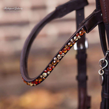 Load image into Gallery viewer, MagicTack Curved Browband - Sienna Gold
