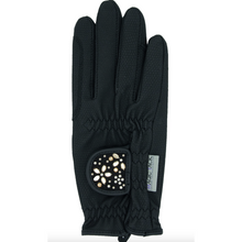 Load image into Gallery viewer, MagicTack Glove Patch - Black Flower Swarovski
