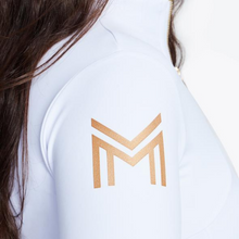 Load image into Gallery viewer, Maximilian Equestrian Long Sleeve Base Layer - White/Gold

