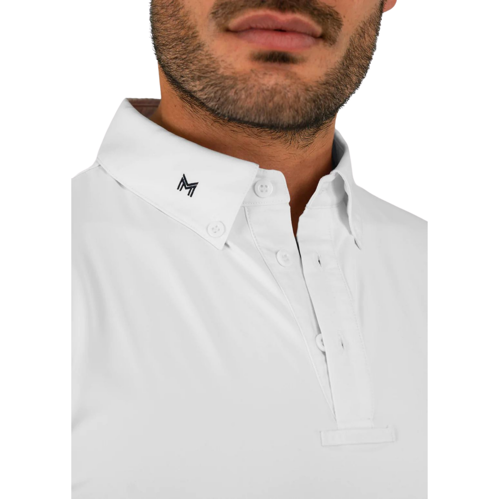 Maximilian Equestrian Mens Active Competition Short Sleeve Shirt - White