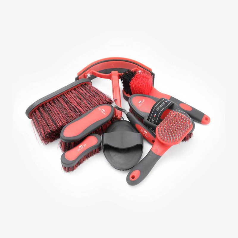 Premier Equine Soft-Touch Grooming Kit - Red