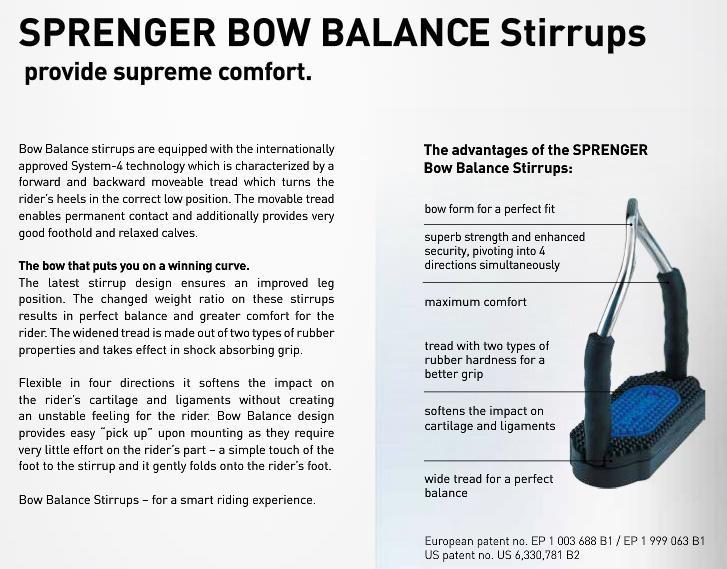 Sprenger Bow Balance Stirrups -Stainless Steel