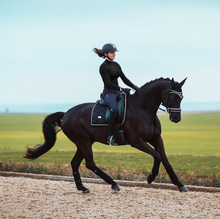 Load image into Gallery viewer, Equestrian Stockholm Dressage Saddle Pad - Black Edition
