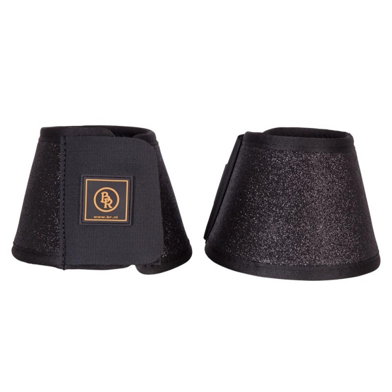 BR Equestrian Glitter Overreach Boots - Black
