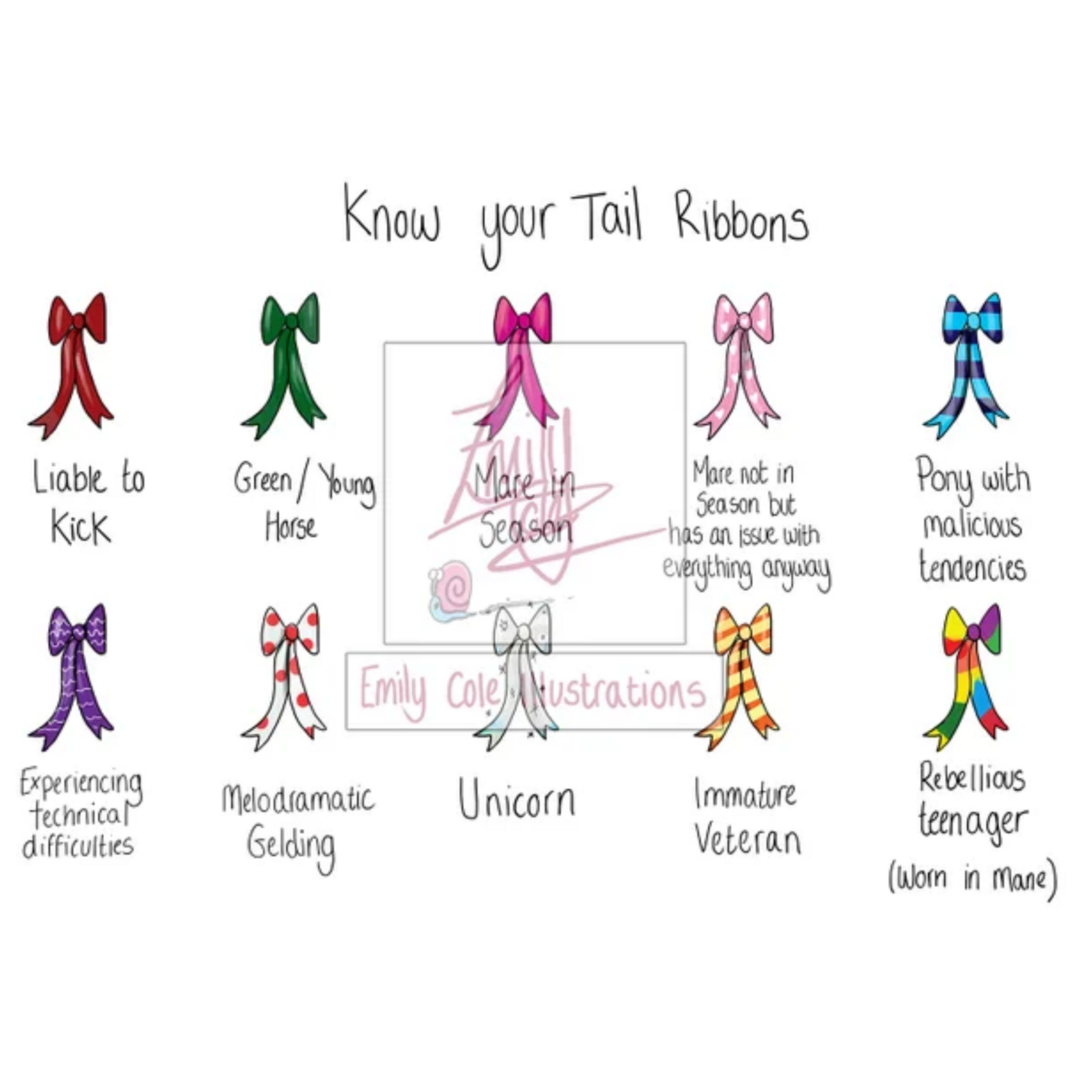 Emily Cole Greeting Cards - Tail Ribbons
